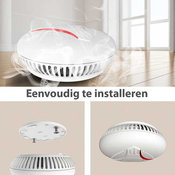 Eenvoudig te installeren rookmelder