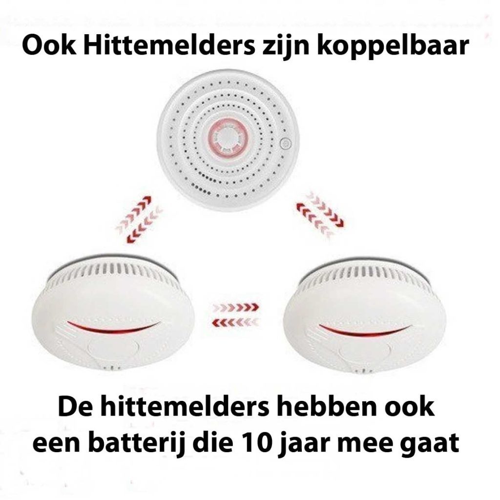 Hittemelder 10 jaar batterij en koppelbaar